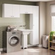 Conjunto Armário Multiuso para Lavanderia Duo 3 Peças Branco - Telasul