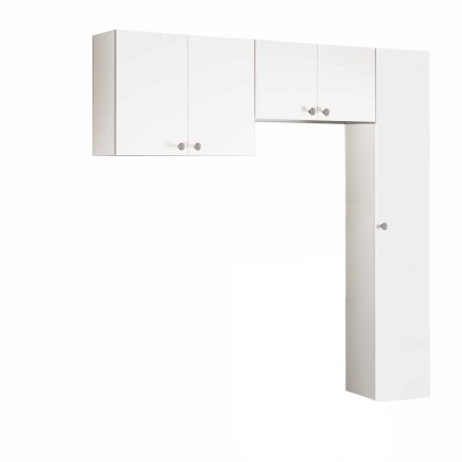 Conjunto Armário Multiuso para Lavanderia Duo 3 Peças Branco - Telasul