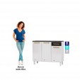 Balcão de Cozinha de Aço Triplo Diamante Smart C/ Tampo Branco/Preto - Telasul