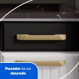 Balcão de Cozinha de Aço Triplo Diamante Smart C/ Tampo Branco/Preto - Telasul