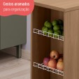Bancada de Ilha para Cozinha Telasul 120 Cm com Fruteira Freijó - Telasul