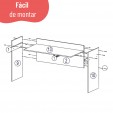 Escrivaninha Mesa para Computador Versa Home 1 Gaveta Branco - Telasul
