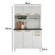 Armário de Cozinha de Aço Kit Triplo Diamante Smart Branco - Telasul