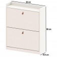 Sapateira Aparador Basculante Versa Home 2 Gavetas Branco - Telasul