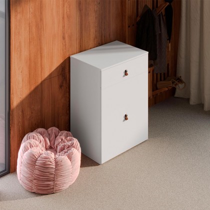 Penteadeira Cômoda Versa Home com Espelho e Banqueta Branco - Telasul