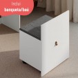 Penteadeira Cômoda Versa Home com Espelho e Banqueta Branco - Telasul