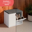 Banco Sapateira Versa Home 1 Porta Branco - Telasul