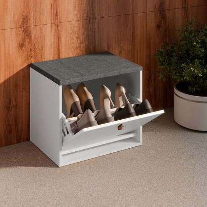 Banco Sapateira Versa Home 1 Porta Branco - Telasul