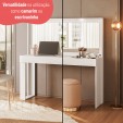 Penteadeira Camarim Escrivaninha Telasul Versa Home C/ Espelho e Luz Branco - Telasul