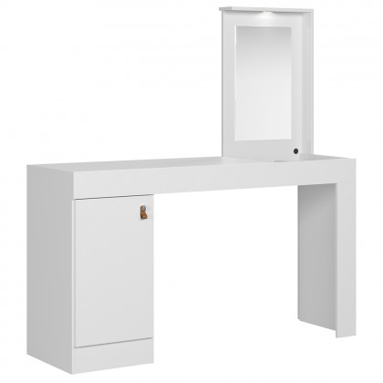 Escrivaninha e Penteadeira Versa Home com Espelho 1 Porta Branco - Telasul