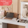 Escrivaninha e Penteadeira Versa Home com Espelho 1 Porta Branco - Telasul