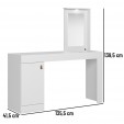 Escrivaninha e Penteadeira Versa Home com Espelho 1 Porta Branco - Telasul