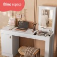 Escrivaninha e Penteadeira Versa Home com Espelho 1 Porta Branco - Telasul