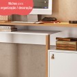 Escrivaninha Mesa para Computador Versa Home 1 Porta Freijó/Branco - Telasul