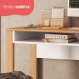 Escrivaninha Mesa para Computador Versa Home 1 Porta Freijó/Branco - Telasul