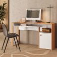 Escrivaninha Mesa para Computador Versa Home 1 Porta Freijó/Branco - Telasul