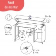 Escrivaninha Mesa para Computador Versa Home 1 Porta Freijó/Branco - Telasul