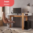 Escrivaninha Aparador Mesa para Notebook Telasul Versa Home Freijó/Branco - Telasul