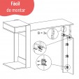 Escrivaninha Aparador Mesa para Notebook Telasul Versa Home Freijó/Branco - Telasul
