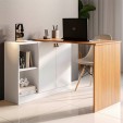 Escrivaninha com Tampo Articulado Versa Home 2 Portas Freijó/Branco - Telasul