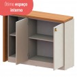 Escrivaninha com Tampo Articulado Versa Home 2 Portas Freijó/Branco - Telasul