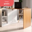 Escrivaninha com Tampo Articulado Versa Home 2 Portas Freijó/Branco - Telasul
