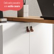 Escrivaninha com Tampo Articulado Versa Home 2 Portas Freijó/Branco - Telasul