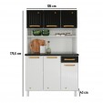 Armário de Cozinha de Aço Kit Triplo Diamante Smart Branco/Preto - Telasul