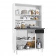 Armário de Cozinha de Aço Kit Triplo Diamante Smart Branco/Preto - Telasul