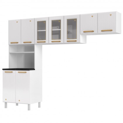 Cozinha de Aço Compacta Diamante 3 Peças Branco - Telasul