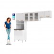 Cozinha de Aço Compacta Diamante 3 Peças Branco - Telasul