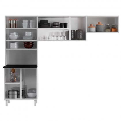 Cozinha de Aço Compacta Diamante 3 Peças Branco - Telasul