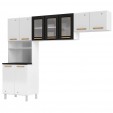 Cozinha de Aço Compacta Diamante 3 Peças Branco/Preto - Telasul