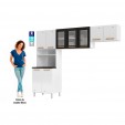 Cozinha de Aço Compacta Diamante 3 Peças Branco/Preto - Telasul
