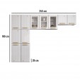 Cozinha de Aço Compacta Diamante C/ Vidro 3 Peças Branco - Telasul