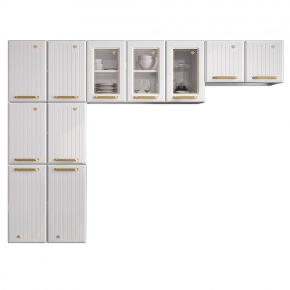 Cozinha de Aço Compacta Diamante C/ Vidro 3 Peças Branco - Telasul