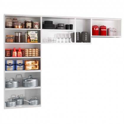 Cozinha de Aço Compacta Diamante C/ Vidro 3 Peças Branco - Telasul