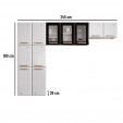 Cozinha de Aço Compacta Diamante C/ Vidro 3 Peças Branco/Preto - Telasul