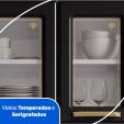 Cozinha de Aço Compacta Diamante C/ Vidro 3 Peças Branco/Preto - Telasul