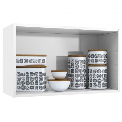 Armário de Cozinha de Aço Aéreo Duplo Topázio Branco - Telasul