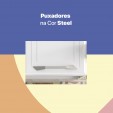 Armário de Cozinha de Aço Aéreo Duplo Topázio Branco - Telasul
