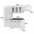 Cozinha de Aço Completa Diamante 4pçs 3vd Branco - Telasul