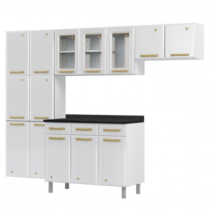 Cozinha de Aço Completa Diamante 4pçs 3vd Branco - Telasul