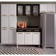 Cozinha de Aço Completa Diamante 4pçs 3vd Branco/Preto - Telasul