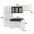 Cozinha de Aço Completa Diamante 4pçs 3vd Branco/Preto - Telasul