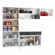 Cozinha de Aço Completa Diamante 4pçs 3vd Branco/Preto - Telasul