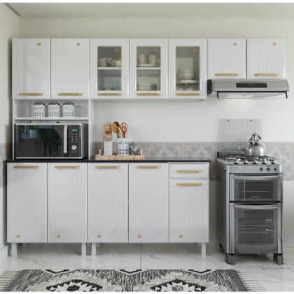 Cozinha de Aço Compacta Diamante 4pçs C/ Kit Branco - Telasul