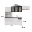 Cozinha de Aço Compacta Diamante 4pçs C/ Kit Branco/Preto - Telasul