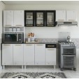 Cozinha de Aço Compacta Diamante 4pçs C/ Kit Branco/Preto - Telasul