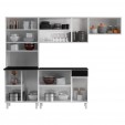 Cozinha de Aço Compacta Diamante 4pçs C/ Kit Branco/Preto - Telasul